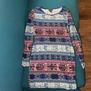 Multi color fitted medium size dress in good condition